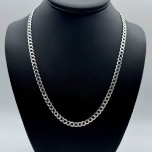 Medium Sterling Silver Curb Necklace 60cm