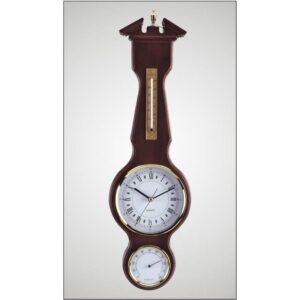 Wooden Wall Clock With Temperature