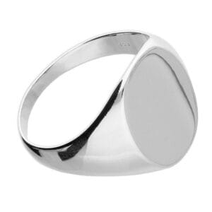 Gents Sterling Silver Round Signet Ring