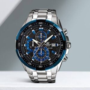 Edifice - New Black & Blue Steel Chronograph